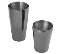 Huairdum Shaker per Cocktail, Set Boston Shaker in Acciaio Inossidabile 304, Barattolo per Miscelazione da Bar con Parete Interna Sabbiata e Lucidatura a Specchio, Ideale per, Bar di Casa e (BLACK)