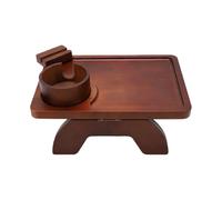 Huairdum Vassoio per Braccioli per Divano in Legno, Tavolino per Braccioli per Divano con Portabicchieri, Supporto per Telefono, Vassoi per per Divani con Clip per Snack, Bevande, Telecomando (BROWN)