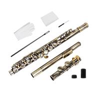 HUAJINGKEJI 16 Fori Aperti Chiusi C Professionale Flauto Trasverso Concerto Strumento per Principianti
