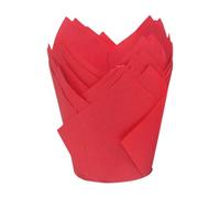 HUAJINGKEJI 50 pirottini sofisticati a forma di tulipani per muffin, a prova di unto, per pasticceria, Natale, matrimonio, compleanno