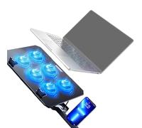 HUAJINGKEJI 6 Ventilatore Silenzioso Illuminazione di Raffreddamento Del Computer Portatile Regolabile Pieghevole Pad di Raffreddamento Del Computer Portatile Ventola Luce LED con 2 Porta USB
