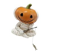 HUAJINGKEJI Bende in resina per Halloween, statuetta da pesca a forma di zucca, decorazione per casa, ufficio, feste, festival inquietanti