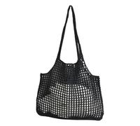 HUAJINGKEJI Borsa a tracolla all'uncinetto da donna, grande capacità, design traforato, per vacanze al mare o tutti i giorni, Nero , As shown in the picture (error 1-3cm)