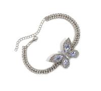 HUAJINGKEJI Ciondolo a forma di farfalla con zirconia cubica, gioiello alla moda coreano per tutti i giorni, elegante diamante pieno farfalla, Misura unica, come descritto