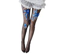 HUAJINGKEJI Collant trasparenti Collant fantasia Ricamo Calze alte coscia per le donne Calze di seta Collant trasparenti Collant Regali, Qualsiasi calze nere, XXS-3XL