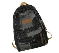 HUAJINGKEJI Denims, zaino con toppe di grande capacità, casual, per studenti, scuola, zaino da viaggio estetico retrò, Nero , Size: about 31x10x40cm/12.20x3.94x15.75''