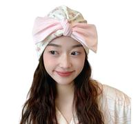 HUAJINGKEJI Elegante cappello da allattamento per neomamme in morbido cotone confortevole copricapo con fiocco per protezione dei capelli dopo il parto, A, Taglia unica