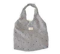 HUAJINGKEJI Griglie moderne Dettaglio Cuore Casual Borsa A Tracolla Casual Borse Ascelle Tessuto Poliestere Ergonomico Trasporto Comfort Donna Moda Pendolari Borsa a Tracolla, Squa Bianca e Nera, One
