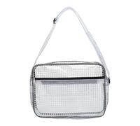 HUAJINGKEJI La borsa a tracolla del PVC della trasparenza con le tasche multiple impermeabile per le anti maglie statiche di stoccaggio essenziale, 17 pollici Full Pvc, About 40cm long, 30cm wide, 8cm