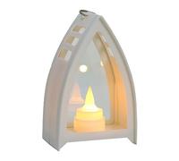 HUAJINGKEJI Lumini tremolanti tè elettrico realistico pupazzo di neve Santa luce tremolante luce LED festa di vacanza