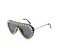 HUAJINGKEJI Occhiali da sole alla moda con rivetto borchiato telaio per uomini e donne alla moda per festival musicali e gite in spiaggia sport all'aperto ombra, grigio, Taglia unica
