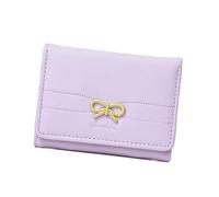 HUAJINGKEJI Portafoglio da donna con porta carte di credito piccolo portamonete stile coreano cambio borsa archi borsa corta in pelle PU, Come mostrato nell'immagine, As shown in the picture (error 1