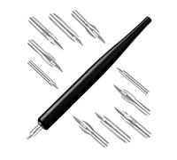 HUAJINGKEJI Portapenne con 5 punte intercambiabili, in legno, penna stilografica per calligrafia, scrittura e disegno artistico