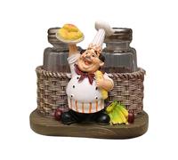 HUAJINGKEJI Resine Chef Figurine Statua Sali Peperoni Portabottiglie Condimento/Stuzzicadenti Bottiglia Ornamento Decorativo Casa Decorazione Ornamento Decorativo Bottiglia Stuzzicadenti