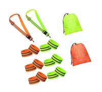 HUAJINGKEJI Set di fasce riflettenti multiuso per esterni, design elastico regolabile, adatto per escursioni, jogging, visibilità notturna