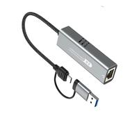 HUAJINGKEJI USB tipo C all'adattatore di Ethernet RJ45 5Gbps per accesso veloce e stabile a Internet sull'adattatore di alluminio di Ethernet delle piattaforme multiple