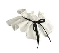 HUAJINGKEJI Vintage Volant Stand Falso Collare con Nastro Cravatta per Le Donne Vittoriano Staccabile Collo Ruff Decorativo Scialle Mantello Bolero, Nastro nero., Neck circumference 40-50cm