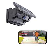 HUAJUN Solar Wireless Backup Camera, 9600mAh Batteria Ricaricabile, Magnetica 1080P HD Telecamera Backup per Camion/Caravan/Trailer/Camper, IP67 Impermeabile, Visione Notturna
