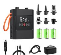 HUAJUN SUP Pompa Gonfiabile Elettrica, 12000 mAh, Ricaricabile, Gonfiabile/Sgonfiaggio con 6 Ugelli e Cavo di Ricarica Accendisigari per Lavagne, Kayak, Materassi