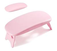 Huakaile Bracciolo per unghie Tech rosa, pieghevole manicure supporto poggiamani, cuscino professionale per nail art per clienti tavolo scrivania stazione salone forniture accessori