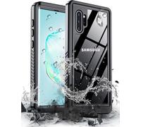 Hualele for Samsung Galaxy Note 10 Plus Case Waterproof, Built in Lens & Screen Protector Rugged Full Body Protective Military Grade IP68 Underwater Cover Case for Galaxy Note 10+ Plus Black