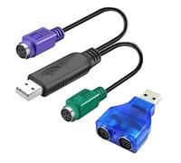 HuaLiSiJi Adattatore PS2 a USB, Maschio a PS/2 Femmina Con Chip Integrato - Non Necessita Driver, Plug and Play