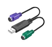 HuaLiSiJi Adattatore PS2 a USB, Maschio a PS/2 Femmina Con Chip Integrato - Non Necessita Driver, Plug and Play (Nero)