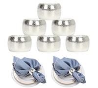 HuaLiSiJi Anelli Portatovaglioli Argento Fermatovaglioli da Tavola Eleganti 6 Pezzi, per Natale, Matrimonio, Festa di Festa, Hotel, Ristorante, Decorazione della Tavola (Argento 6 Pezzi)