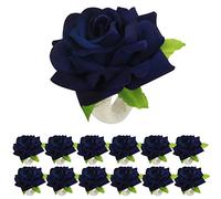 HuaLiSiJi Anello Portatovagliolo Blu Anelli Portatovaglioli Fiori, per Natale, Matrimonio, Festa di Festa, Hotel, Ristorante, Decorazione della Tavola 12 Pezzi (Blu)