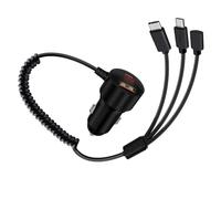 HuaLiSiJi Caricatore Auto USB C 230W PD 3.0 Caricatore per Accendisigari Auto con Cavo Spirale 3 in 1 Cavo Caricatore USB C Universale per Telefono Portatile, Tablet (1 m)