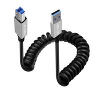 HuaLiSiJi Cavo a Spirale USB B 3.0 Alta Velocità 5Gbps Cavo 3.0 USB A Maschio a USB B Maschio per Scanner, Dischi Rigidi Esterni, Stampanti Multifunzione ecc (Tipo A, 1.3 m)