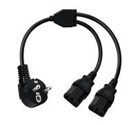 HuaLiSiJi Cavo Alimentazione PC Doppio 16A/250V Cavo Alimentazione IEC C13 Sdoppiatore C13 per Computer, Server, Router interruttori, Monitor (2m)
