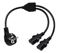 HuaLiSiJi Cavo Alimentazione PC Doppio 16A/250V Cavo Alimentazione IEC C13 Sdoppiatore C13 per Computer, Server, Router interruttori, Monitor (1m)