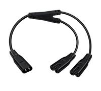 HuaLiSiJi Cavo CA IEC 320 C8 a Doppio C7 250V 2.5A C8 plug a C7 presa Maschio a Femmina Estensione Cavo Adattatore per Monitor di Computer, Smart TV, ecc (Nero, 0.3 m)