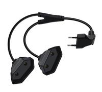 HuaLiSiJi Cavo di Prolunga Europeo 2 in 1, 2.5A 250V Cavo Prolunga con Spina Europea Prolunga Elettrica Presa Europea per Elettrodomestici TV PC etc (Negro, 0.5 m)