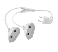 HuaLiSiJi Cavo di Prolunga Europeo 2 in 1, 2.5A 250V Cavo Prolunga con Spina Europea Prolunga Elettrica Presa Europea per Elettrodomestici TV PC etc (Blanco, 1 m)