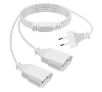 HuaLiSiJi Cavo Prolunga con Spina Europea 2.5A 250V Cavo di prolunga 2 in 1, Prolunga Elettrica Presa Europea per Elettrodomestici TV PC etc (Bianco, 1.5m)