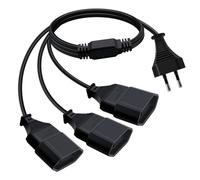 HuaLiSiJi Cavo Prolunga con Spina Europea 2.5A 250V Cavo di prolunga 3 in 1, Prolunga Elettrica Presa Europea per Elettrodomestici TV PC ecc (Nero 3 in 1, 1.5m)