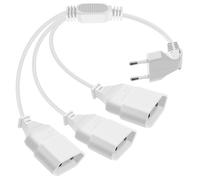 HuaLiSiJi Cavo Prolunga con Spina Europea 90 Gradi 2.5A 250V Cavo di prolunga 3 in 1, Prolunga Elettrica Presa Europea per Elettrodomestici TV PC ecc (Bianco, 0.5 m)
