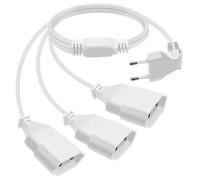 HuaLiSiJi Cavo Prolunga con Spina Europea 90 Gradi 2.5A 250V Cavo di prolunga 3 in 1, Prolunga Elettrica Presa Europea per Elettrodomestici TV PC ecc (Bianco, 1 m)