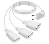 HuaLiSiJi Cavo Prolunga con Spina Europea 90 Gradi 2.5A 250V Cavo di prolunga 3 in 1, Prolunga Elettrica Presa Europea per Elettrodomestici TV PC ecc (Bianco, 1.5m)