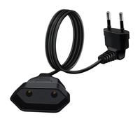 HuaLiSiJi Cavo Prolunga Presa Europea 2.5A 250V Prolunga Europea, per Elettrodomestici, Lampada, Spina di Ricarica, TV, PC Ecc (Nero, 2m)