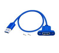 HuaLiSiJi Cavo USB 3.0 per Montaggio a Pannello Prolunga USB Maschio Femmina per Chiavetta USB, Mouse, Tastiera, Stampante, Videocamera (Bleu, 1 m)