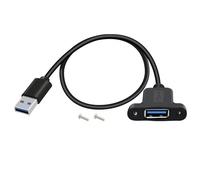 HuaLiSiJi Cavo USB 3.0 per Montaggio a Pannello Prolunga USB Maschio Femmina per Chiavetta USB, Mouse, Tastiera, Stampante, Videocamera (Nero, 1.5 m)