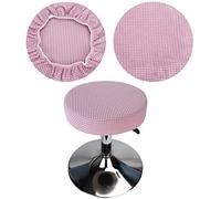 HuaLiSiJi Copri Sgabello Rotondo 30-40cm Tessuto di Lusso, Estensibile Ingualcibile Lavabile Antipolvere Morbido e Resistente, Trasforma Gli Sgabelli in Pochi Secondi (1, Rosa)