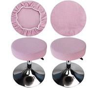 HuaLiSiJi Copri Sgabello Rotondo 30-40cm Tessuto di Lusso, Estensibile Ingualcibile Lavabile Antipolvere Morbido e Resistente, Trasforma Gli Sgabelli in Pochi Secondi (2, Rosa)