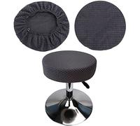 HuaLiSiJi Copri Sgabello Rotondo 30-40cm Tessuto di Lusso, Estensibile Ingualcibile Lavabile Antipolvere Morbido e Resistente, Trasforma Gli Sgabelli in Pochi Secondi (1, Grigio)
