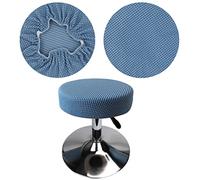 HuaLiSiJi Copri Sgabello Rotondo 30-40cm Tessuto di Lusso, Estensibile Ingualcibile Lavabile Antipolvere Morbido e Resistente, Trasforma Gli Sgabelli in Pochi Secondi (1, Blu)