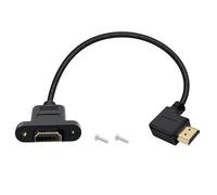 HuaLiSiJi HDMI Prolunga Montaggio a Pannello 4K 60Hz Cavo HDMI Maschio Femmina 90 Gradi per computer, lettore Blu Ray TV (Incurvato verso destra , 0.5 m)