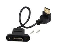 HuaLiSiJi HDMI Prolunga Montaggio a Pannello 4K 60Hz Cavo HDMI Maschio Femmina 90 Gradi per computer, lettore Blu Ray TV (Incurvato verso l'alto, 0.5 m)